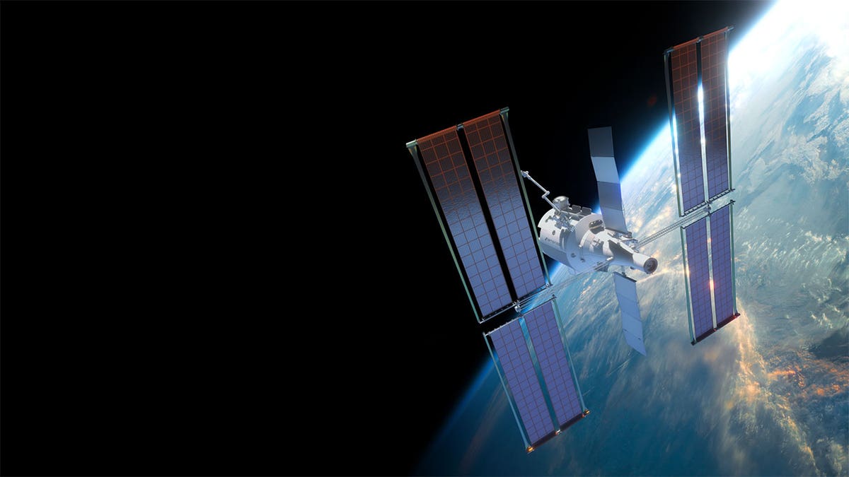 A representation shows a space station that could replace the International Space Station, which is intended to be exaggerated by 2030.