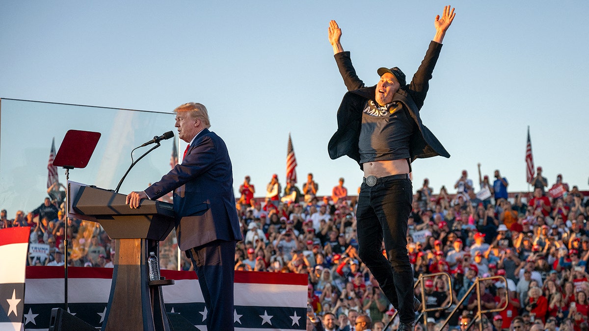 Elon Musk jumps to the State when joining former President Donald Trump during a campaign rally in Pennsylvania.