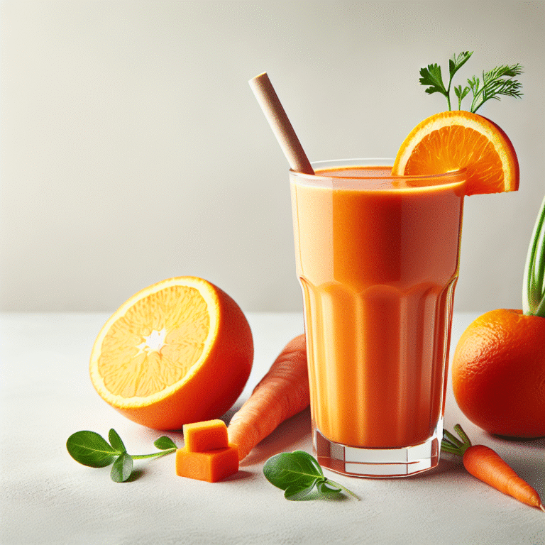 smoothie saudável de cenoura e laranja para o dia a dia