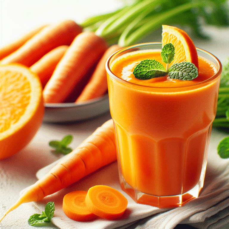 smoothie saudável de cenoura e laranja: uma explosão de vitamina C