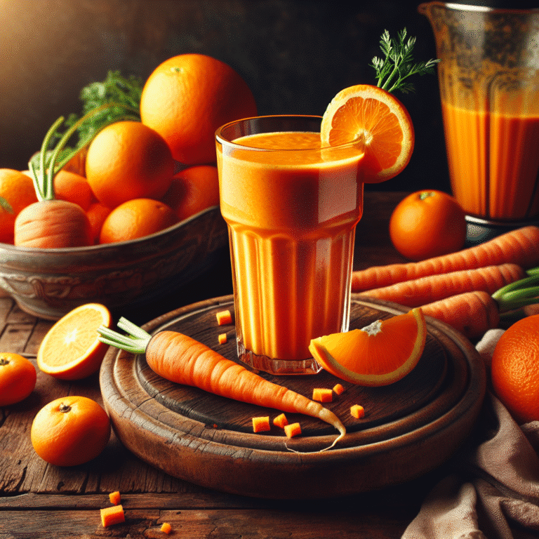 smoothie saudável de cenoura e laranja: uma explosão de vitamina C