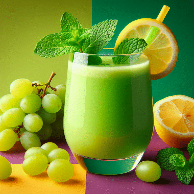 smoothie de uva verde e limão refrescante