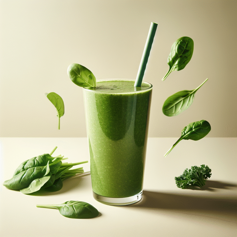 smoothie verde energizante com espinafre e couve