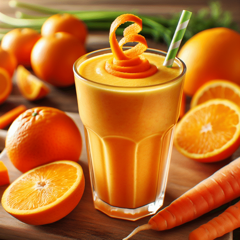 smoothie de laranja e cenoura energizante