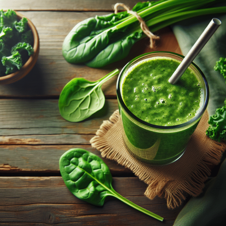 smoothie verde com espinafre e couve: refresco nutritivo para a saúde