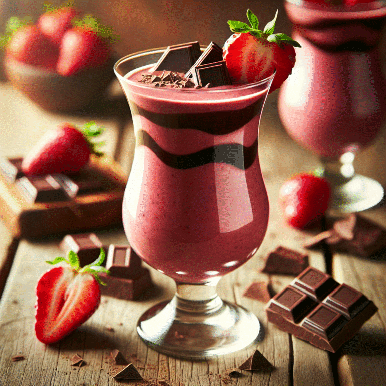 receita incrível de smoothie de morango e chocolate