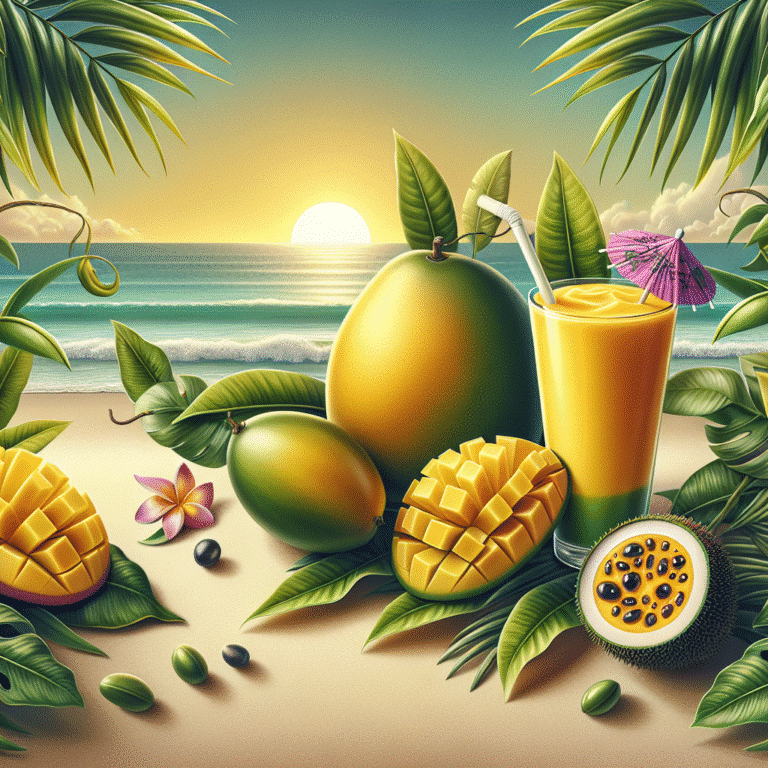 smoothie de manga e maracujá para um verão tropical
