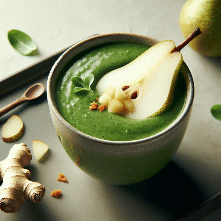 smoothie de pera e gengibre para um toque especial
