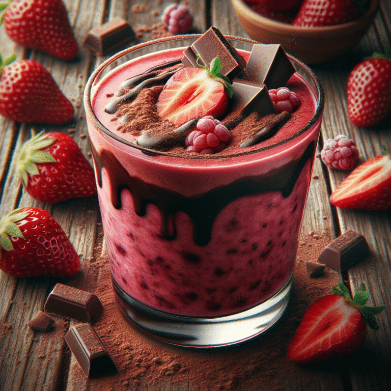 receita de smoothie de morango e chocolate que conquista paladares
