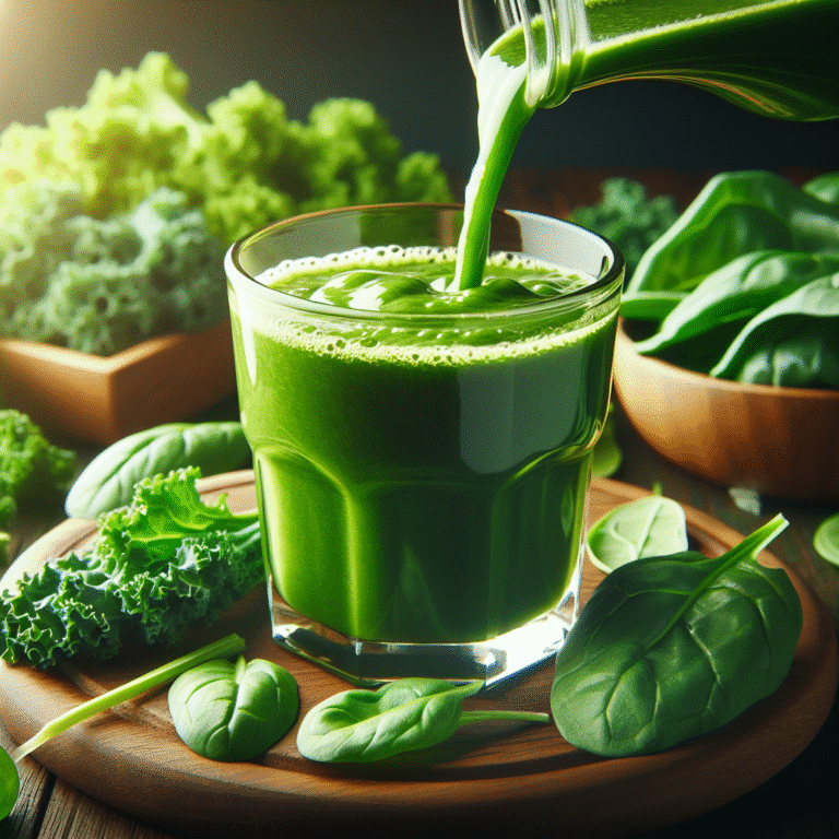 smoothie verde com espinafre e couve: refresco nutritivo para a saúde