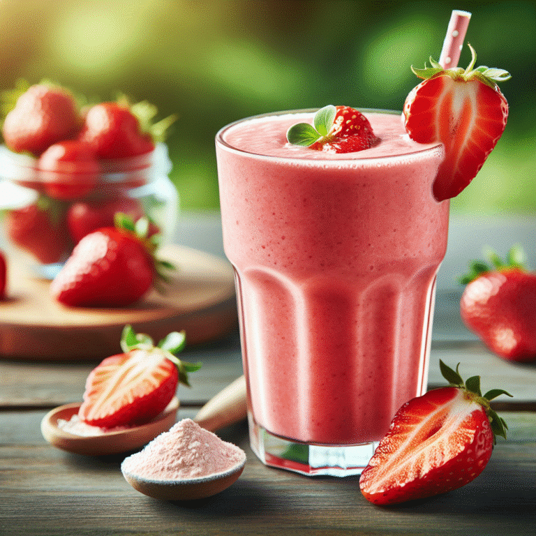 smoothie de morango com proteína: refrescante e nutritivo
