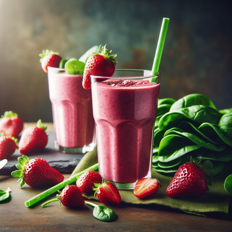 smoothie de morango saudável e nutritivo
