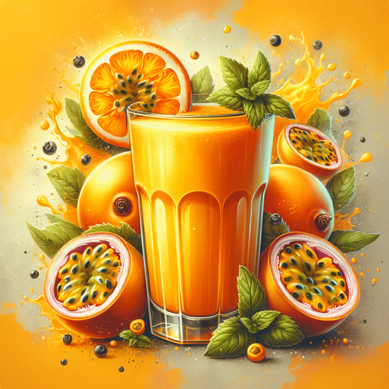 Smoothie de maracujá e laranja energizante