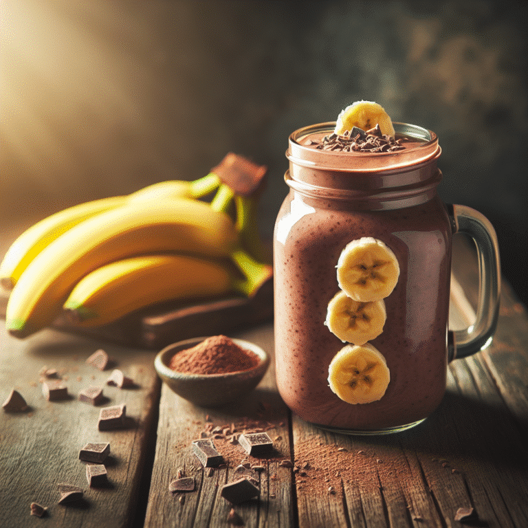 smoothie de banana com cacau saudável: energia e sabor em um só copo