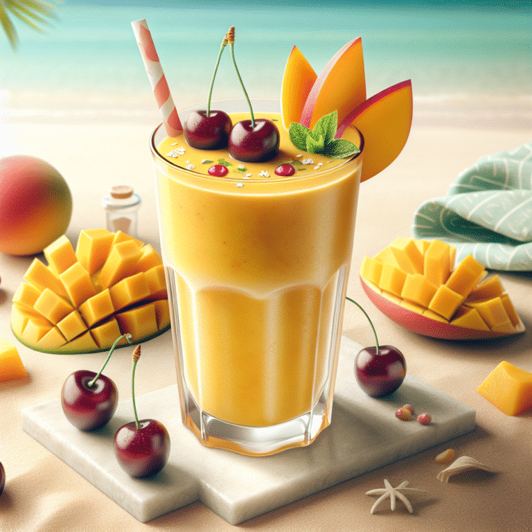 smoothie de manga e acerola para vitamina C