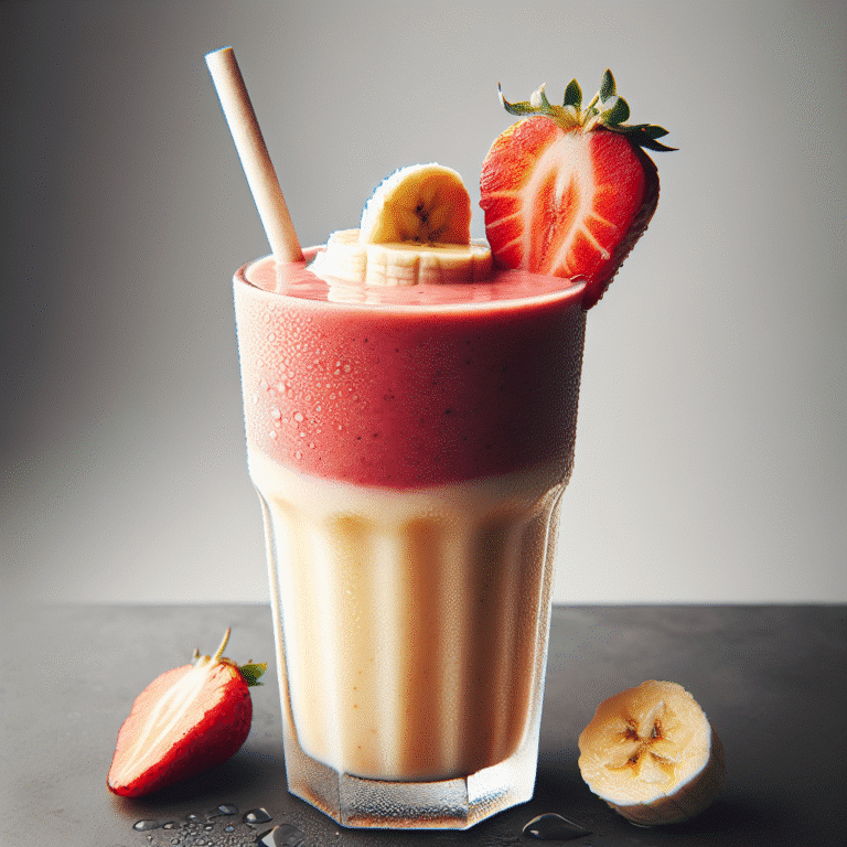 smoothie de morango e banana cremoso