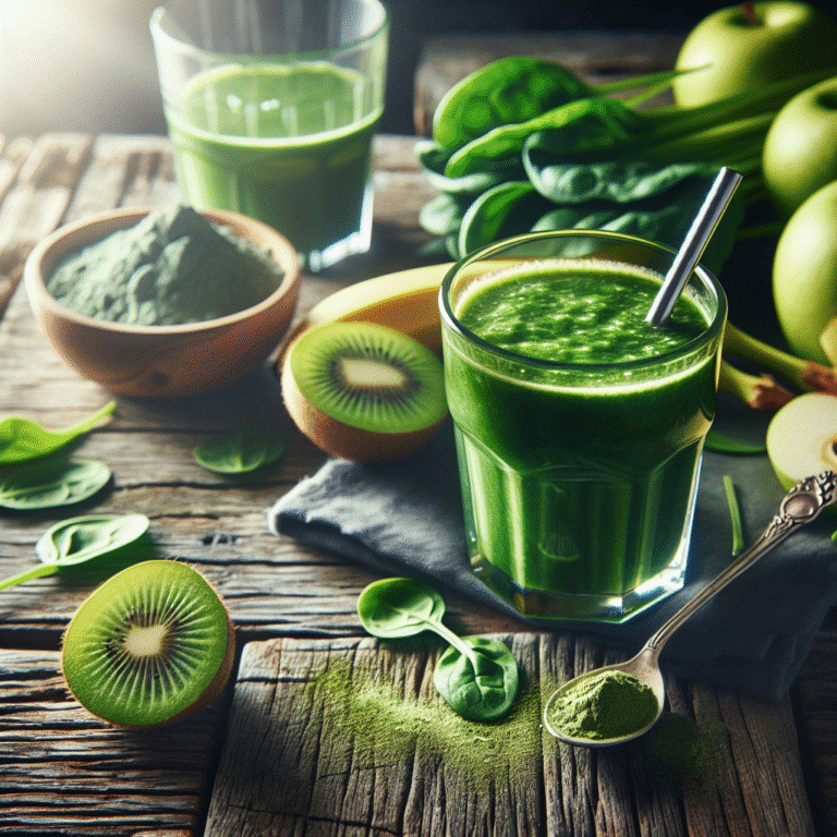 Smoothie detox verde com frutas