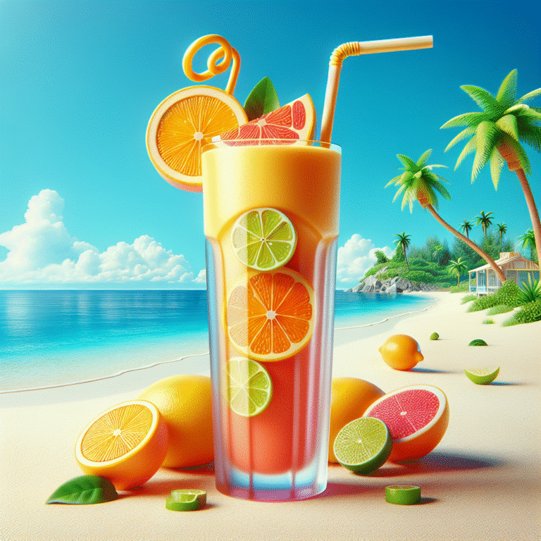 Smoothie refrescante de frutas cítricas