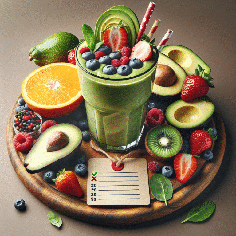 smoothie de abacate e frutas para um acompanhamento nutritivo